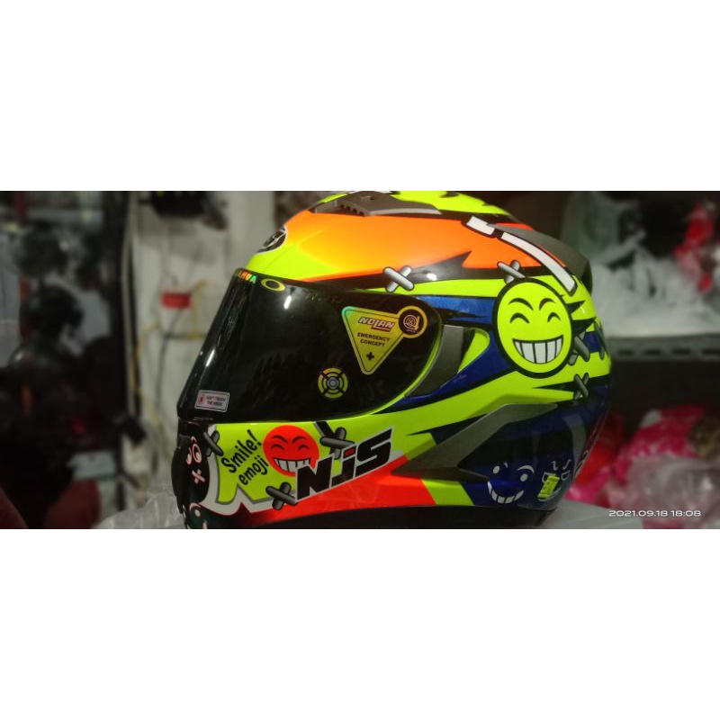 Paket ganteng NJS SHADOW visor dark smok + stiker paket ganteng