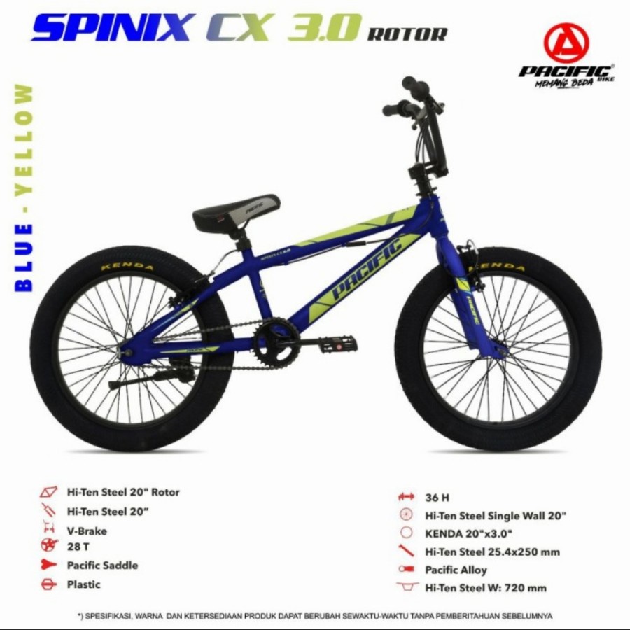 Instan Sepeda Anak BMX SPINIX CX 3.0 ROTOR 20 Inch Pacific Garansi SNI-2