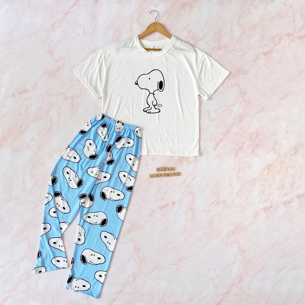 SNOOPY KAOS CELANA  PANJANG BANGKOK  PAJAMAS Shopee 