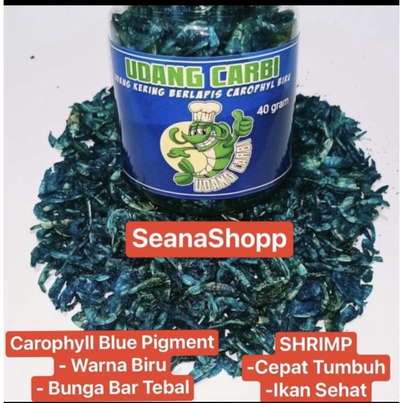 Udang Kering Carophyll Blue Astaxanthin 40 gram Pakan Ikan  Predator Chana Pulchra Stewarti andrao d