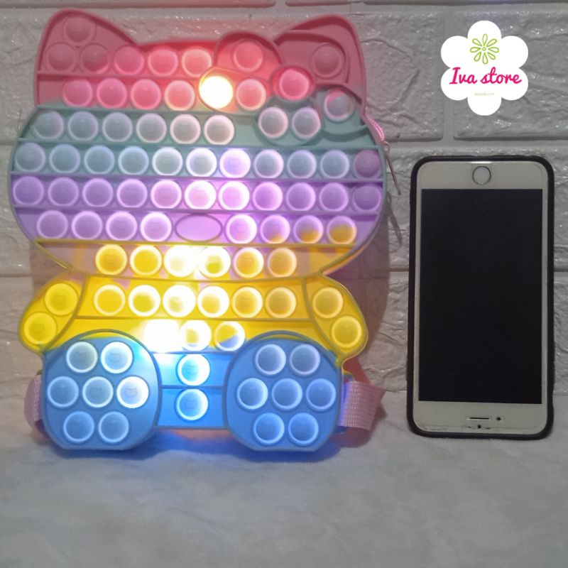 Tas pop it hello kitty LED