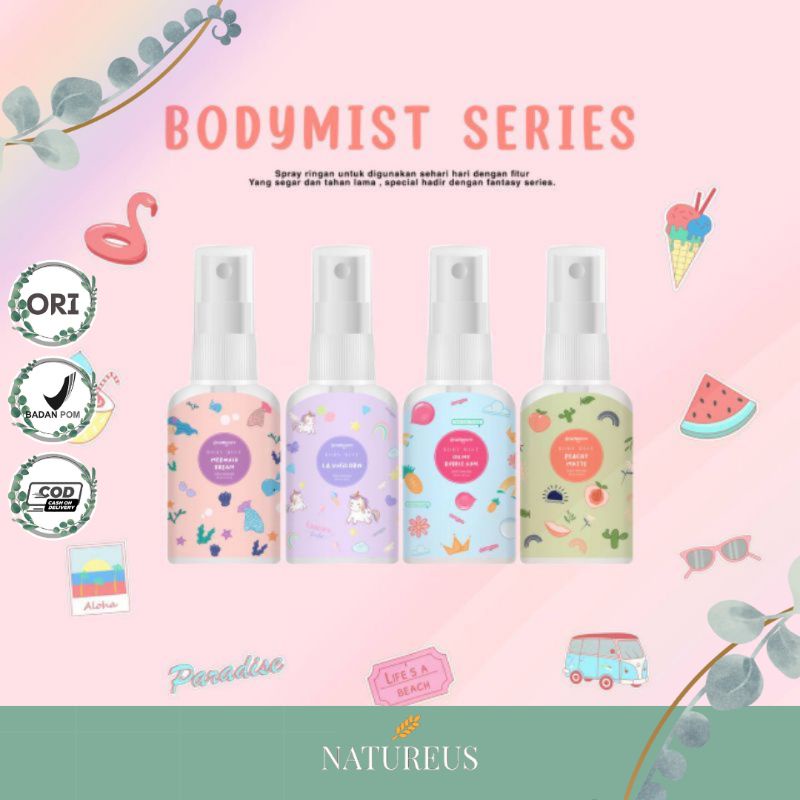 ❤️NATUREUS❤️ BODY MIST Geamoore BPOM - Terlaris [MALANG]