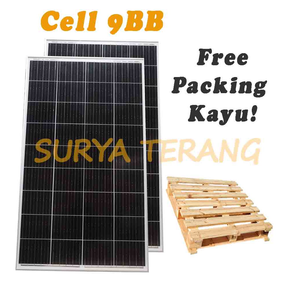 Paket 2pcs Solar Panel Surya 150wp Mono Solar Cell 150wp Mono FREE Packing Kayu
