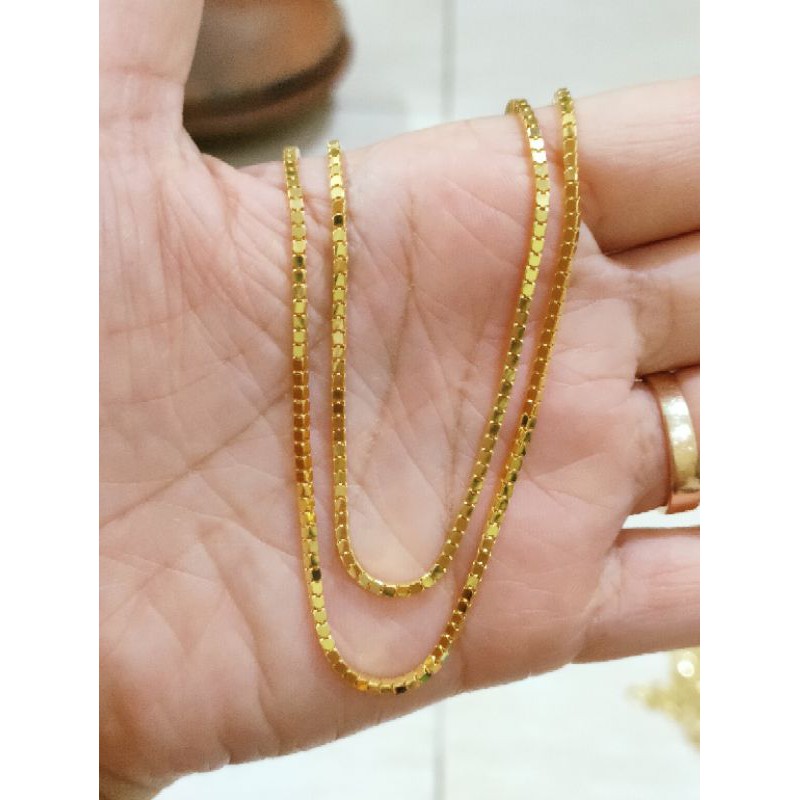 KALUNG ANAK MILANO KACA ( PERAK 925 ) LAPIS EMAS 24K