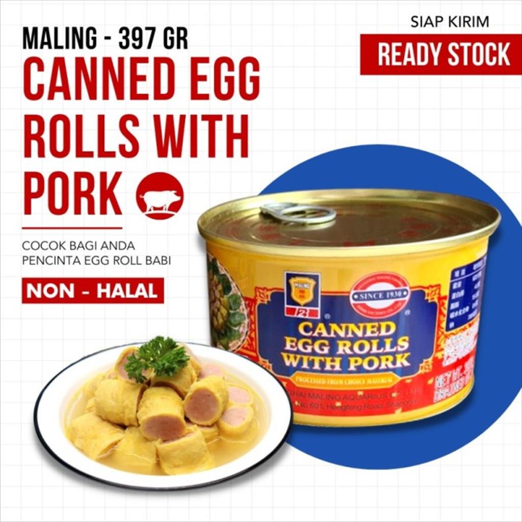 Maling TTS Canned Egg Rolls With Pork 397 gr Ma Ling Ham Telur Gulung Babi