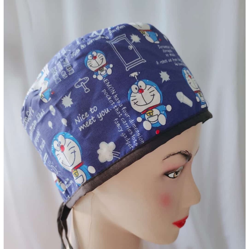 Head Cap / Topi Perawat / Topi Medis / Scrub Hat / Surgical Cap Topi Katun Motif