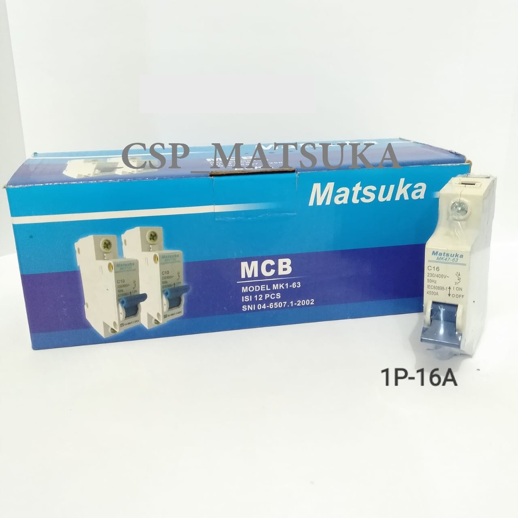 MCB 1Phase Matsuka 1/2/4/6/10/16/20/40/50/63A