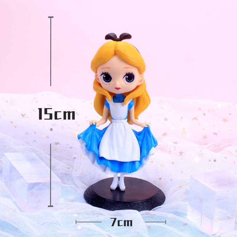 1pc Action Figures Kartun Disney Princess Cinderella Alice Anna Elsa Bahan PVC Untuk Dekorasi Kue