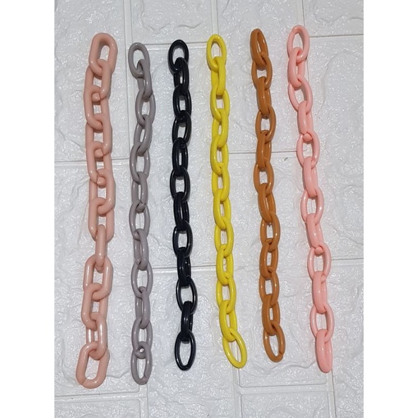 Rantai Acrilic/Kombinasi Tali Tas/Strap Masker (12pcs) 1Lusin