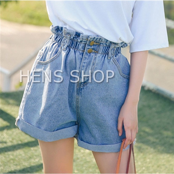 HOTPANTS SUMMER CELANA JEANS PENDEK WANITA KOREA TEBAL