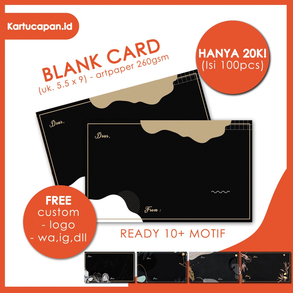 Jual (100PCS) KARTU UCAPAN / BLANK CARD / KARTU UCAPAN KOSONG