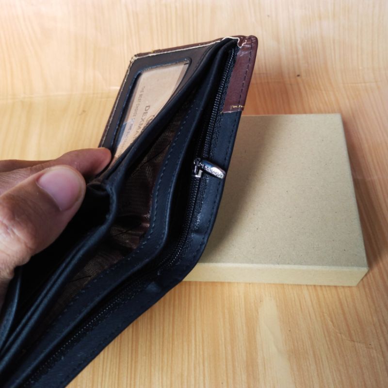 DOMPET KULIT MOTIF VARIASI JAHIT SAMBUNG