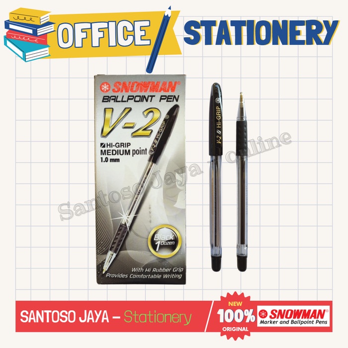 

Bolpen - Pulpen SNOWMAN V-2 Hi Grip - Ballpoint SNOWMAN V2 - 1.0 mm