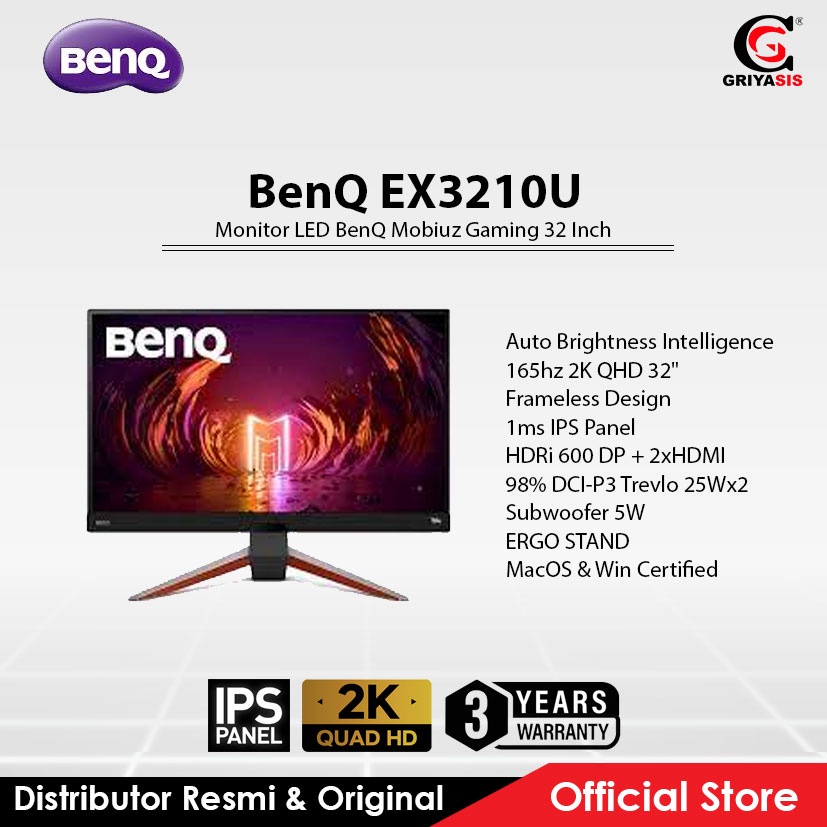 BenQ MOBIUZ EX3210U - Monitor Gaming 32 Inch 4K UHD 144Hz IPS