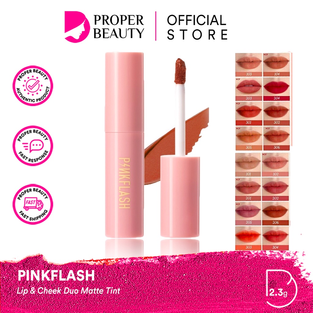 PINKFLASH Lip & Cheek Duo Matte Tint China / Lasting Lipcream Glossy Lipgloss Silky Velvet Lip Cream