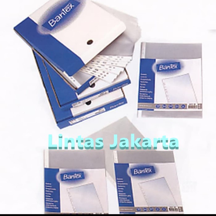 PP Pocket / Plastik Pocket / Sheet Protector Uk Folio ( F4 ) Merk Bantex 8843 ( Isi 100 lembar )