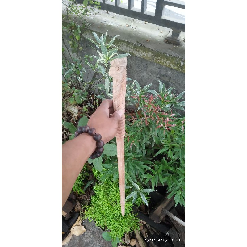 tongkat komando kayu bidara arab ukir Garuda