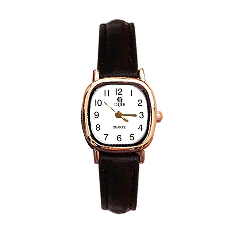 Jam Tangan Wanita Gaya Retro Untuk Bisnis Tahan Air Jam Tangan Couple Ultra-tipis Analog 1pc COD-Nomor-Black-white