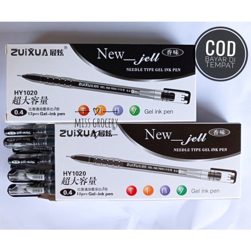 (12 pcs) Pulpen Gel Zuixua 0,4 mm Tinta Hitam Murah/ Pen Gel Berkualitas Murah / Bolpoint gel