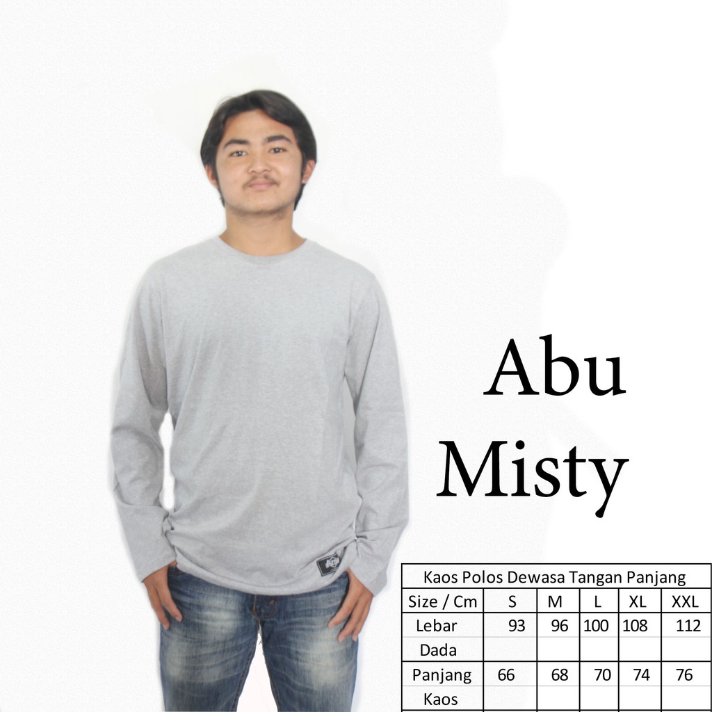 KAOS POLOS DEWASA COWOK PANJANG ABU MISTY