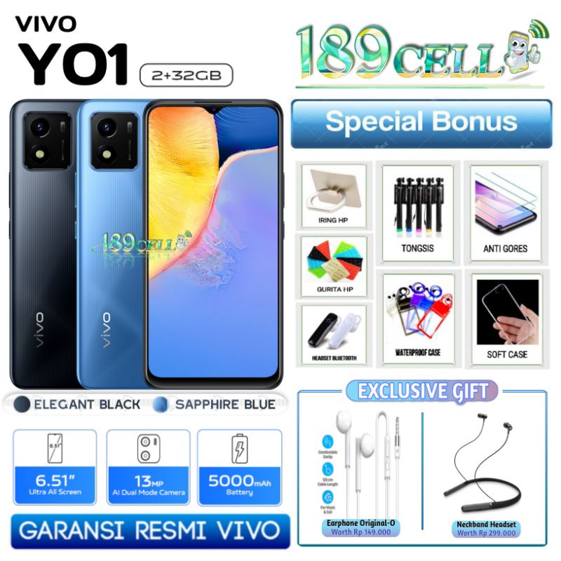 VIVO Y01 Y 01 RAM 2/32 | Y1s 2/32 GARANSI RESMI VIVO INDONESIA