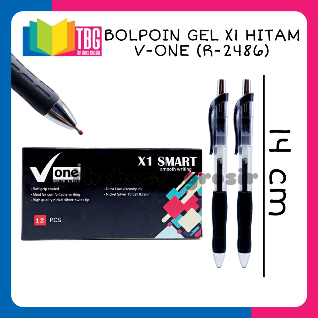 

BALLPOINT GEL X-1 V-ONE/PULPEN HITAM/ BOLPEN GEL (R-2486)