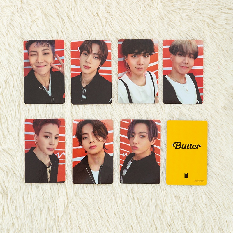 Kpop BTS Butter Album Krim Peaches Ver. Stiker Strip Kartu Foto Lipat Untuk Koleksi ARMY