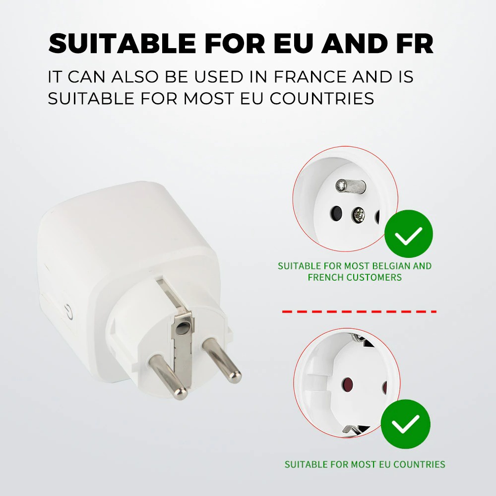 SMATRUL EU Smart Plug Socket Tuya Wifi RF433 Colokan Listrik Pintar 16A Power Monitor