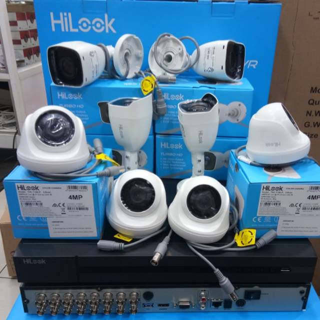 Paket cctv 16ch 4mp hilook 4k ultra hd garansi 2tahun komplit tgl pasang