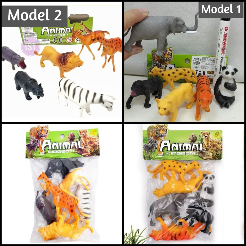 Set Isi 6 Mainan Binatang - Mainan Edukasi Mengenal Hewan - Mainan Anak Toys Animal Kingdom SNI