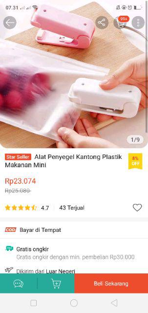 Alat Penyegel Kantong Plastik Makanan Mini