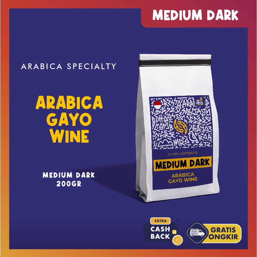 

Kopi Arabika DARK ROAST GAYO WINE 200g | biji Kopi Aceh gayo single origin