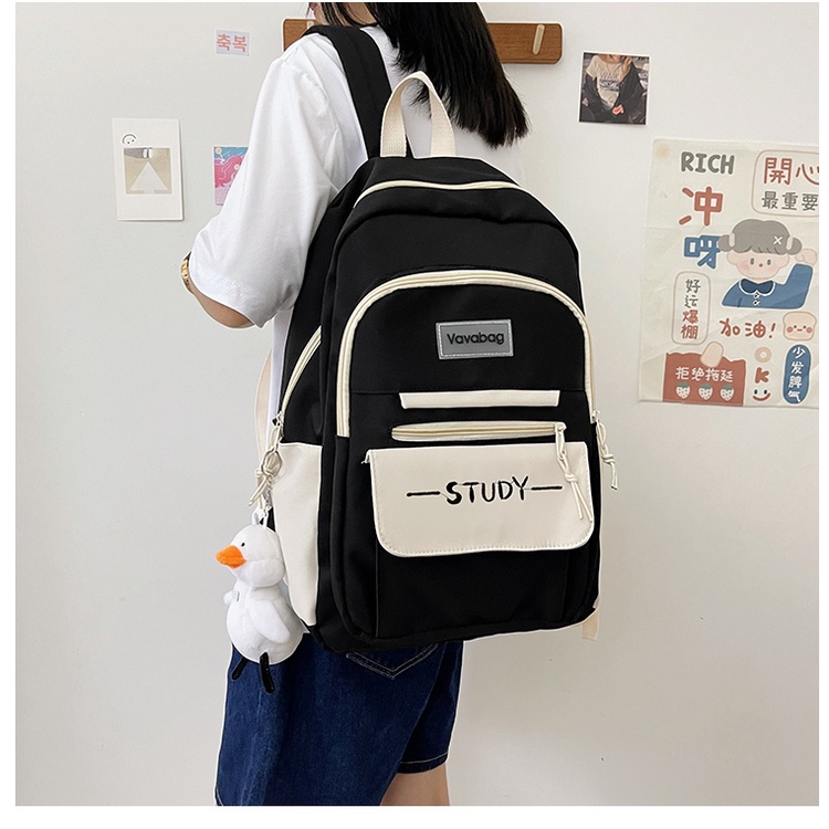 WYK95 Tas Ransel Wanita Pria STUDY Sekolah Kuliah Water Resistant Impor TKM