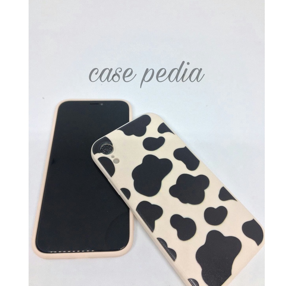 Case Casing OPPO A3s A5s A5 A7 A12 A5 A9 2020 A1k A52 / A72 / A92 SoftCase Motif Kulit Sapi Silikon Casing Square Edge