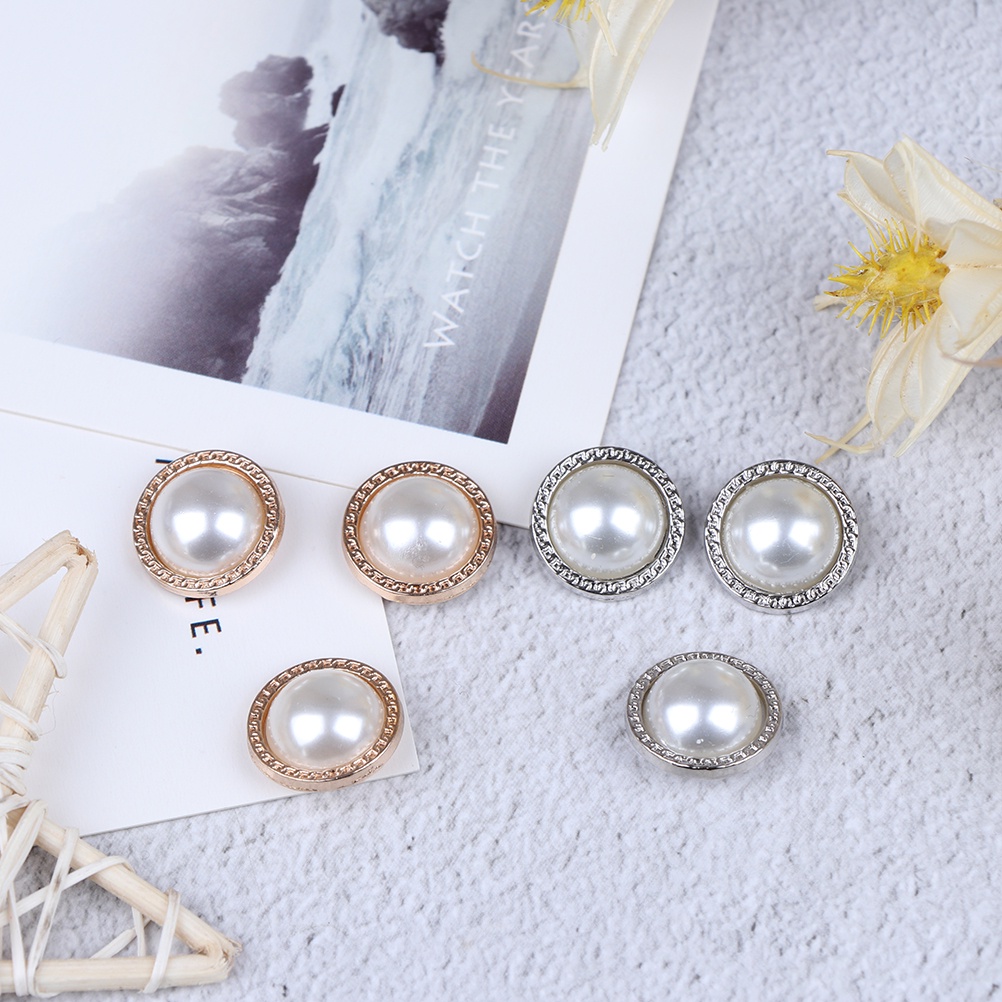 10pcs Kancing Bahan Metal Mutiara Untuk Membuat Scrapbook Diy
