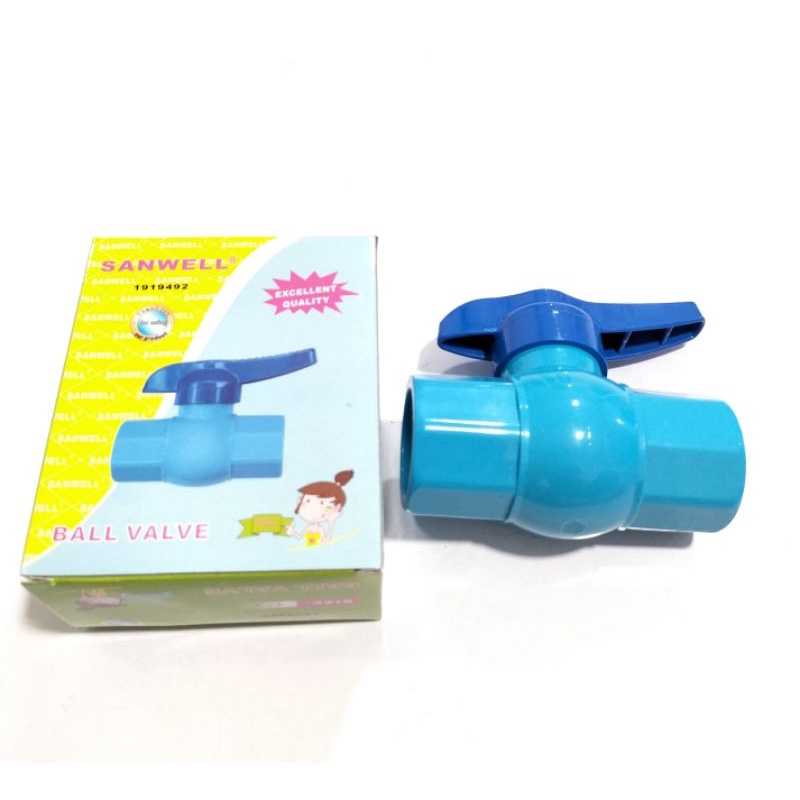 Ball Valve PVC 1&quot; (inch) /Stop kran air pipa SANWELL