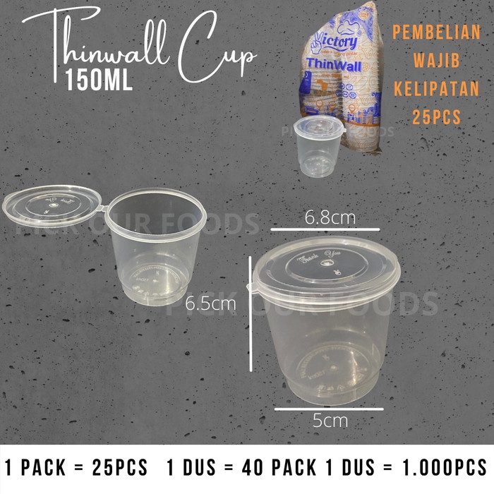THINWALL CUP 150 ML PUDDING CUP PLASTIK CUP SAOS SAMBAL
