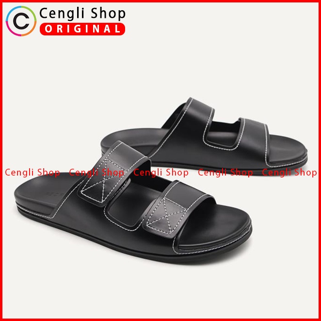 SANDAL SLIDE PEDRO PRIA ORIGINAL CASUAL BRANDED HITAM PM134