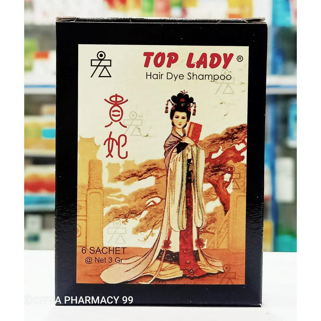 TOP LADY Hair Dye Shampoo - 𝐊𝐞𝐦𝐚𝐬𝐚𝐧 𝟏 𝐊𝐨𝐭𝐚𝐤 𝐈𝐬𝐢 𝟔 𝐒𝐚𝐜𝐡𝐞𝐭