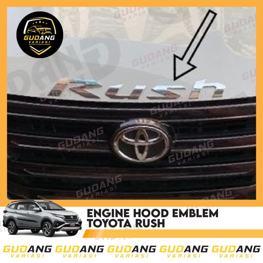 Emblem Kap Mesin Rush / Emblem Mobil Rush