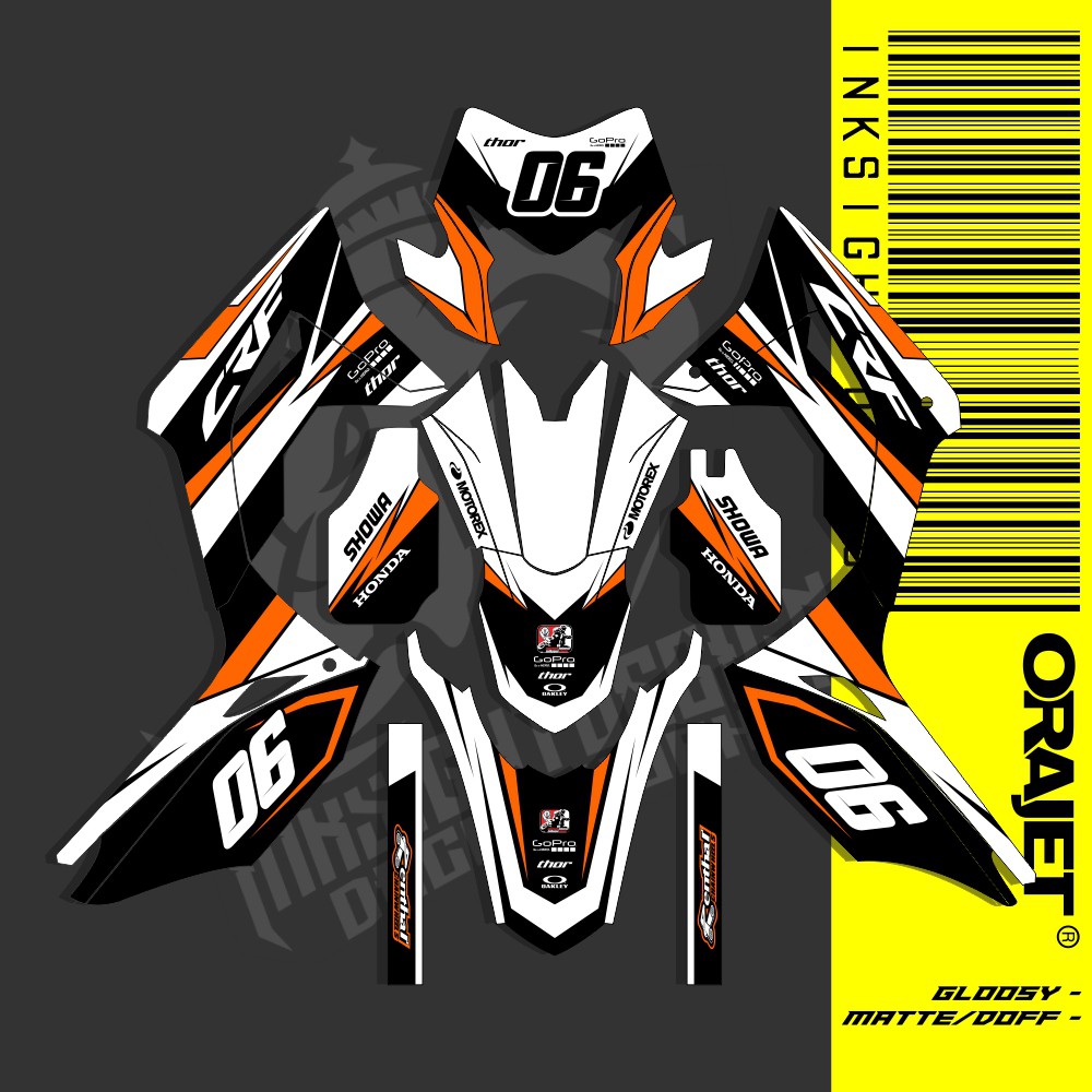Decal CRF 150 L Dekal Sticker Motor Custom Motif Grafis Supermoto 3