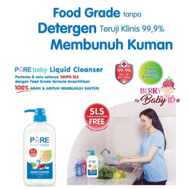 PureBB Paket Buy 2 Get 1 Liquid Cleanser Cairan Pencuci 700 Ml Pure BB Berry Mart