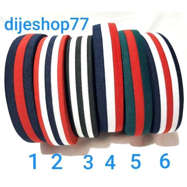 Rib karet 4cm ROLL/ Karet Elastis 4 cm / Karet motif / Rib Jaket / rib manset lengan / karet celana