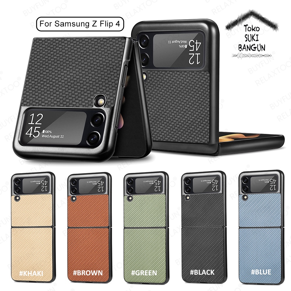 Case Samsung Galaxy Z Flip4 Flip 4 Rugged Carbon Cover Pouch Protector Casing ZFL4-002