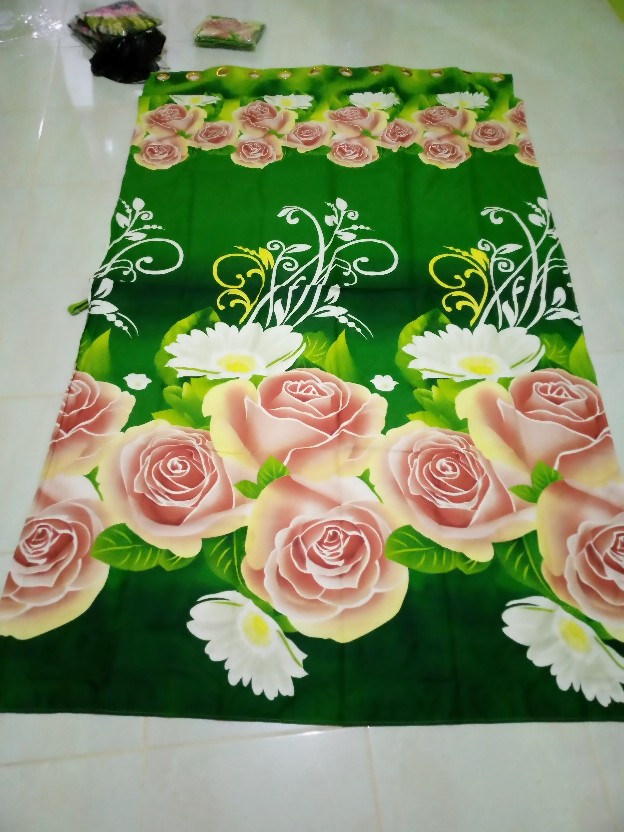 Gorden Pintu Murah Model Smokring 12 Ring Ukuran Panjang Motif Green Rose-grosir Korden Pintu Rumah