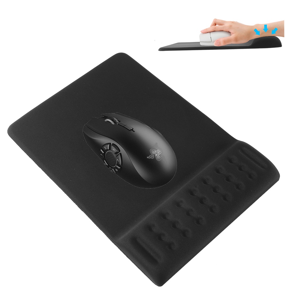 Set Mouse Pad Gaming Dengan Bantalan Pergelangan Tangan Bahan Memory Foam Anti Slip