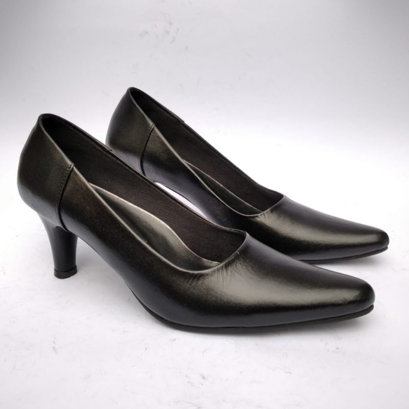 Sepatu Pantofel Wanita Heels  Kulit Asli