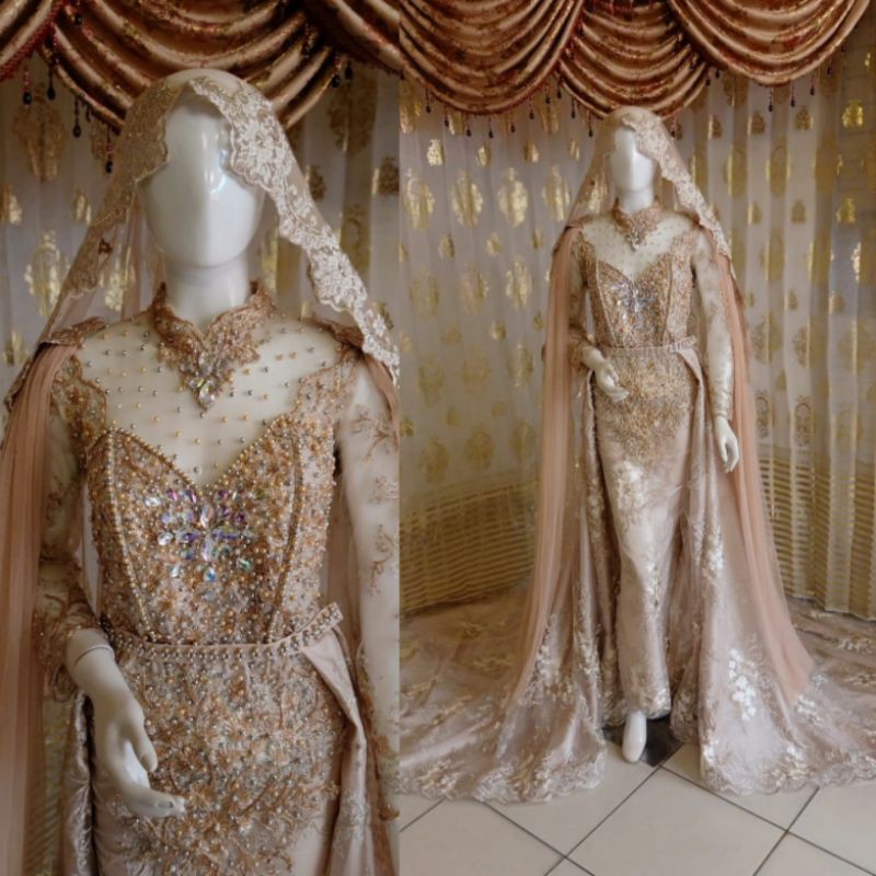 GAUN PENGANTIN SLIM FULL PAYET | GAUN PENGANTIN MUSLIM | BAJU PENGANTIN MODERN | WEDDING DRESS