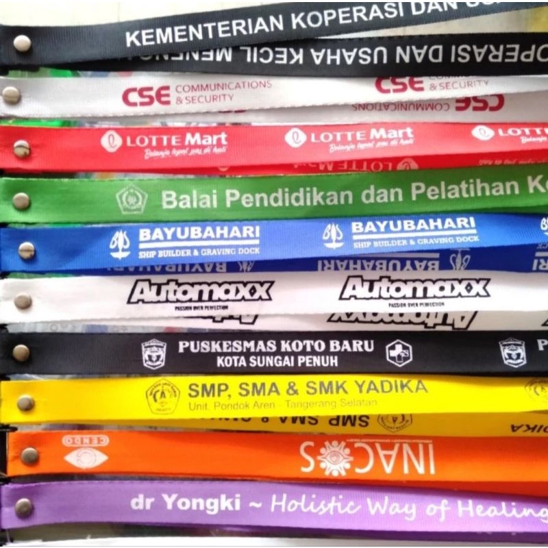 

Tali ID card / Tali lanyard 2cm + sablon 1 warna (tanpa stopper) Murah