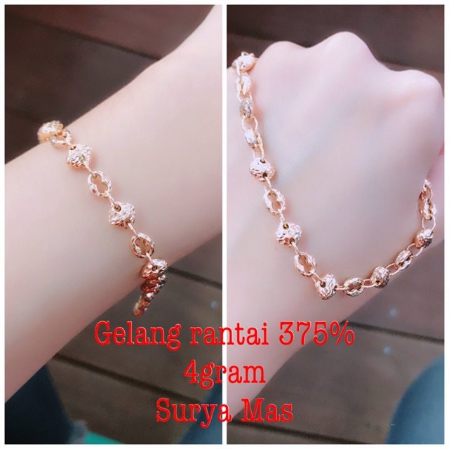 Gelang rantai emas 375%